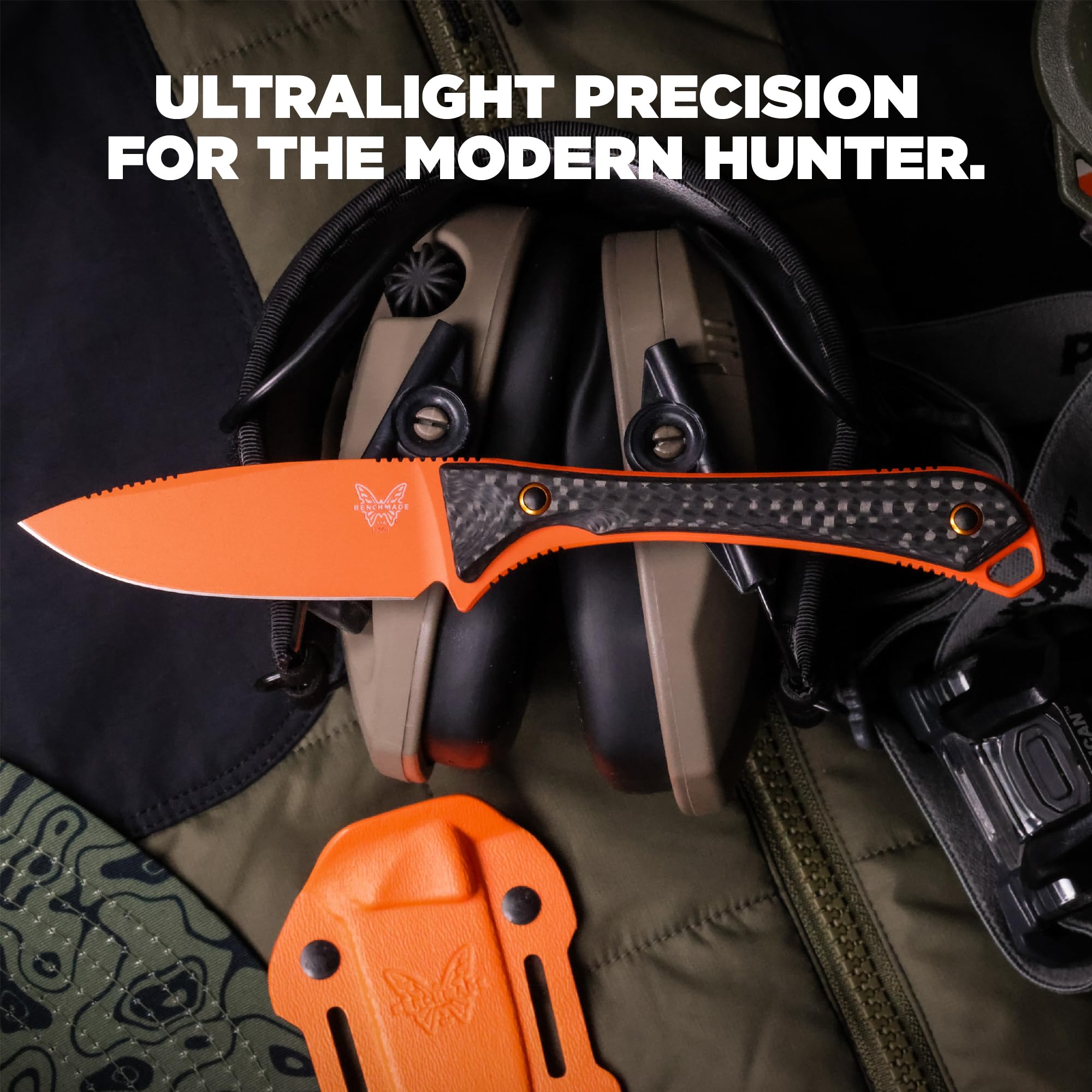 Benchmade - Altitude 15201OR Hunting Knife with Black Carbon Fiber Handle (15201OR) - Image 6