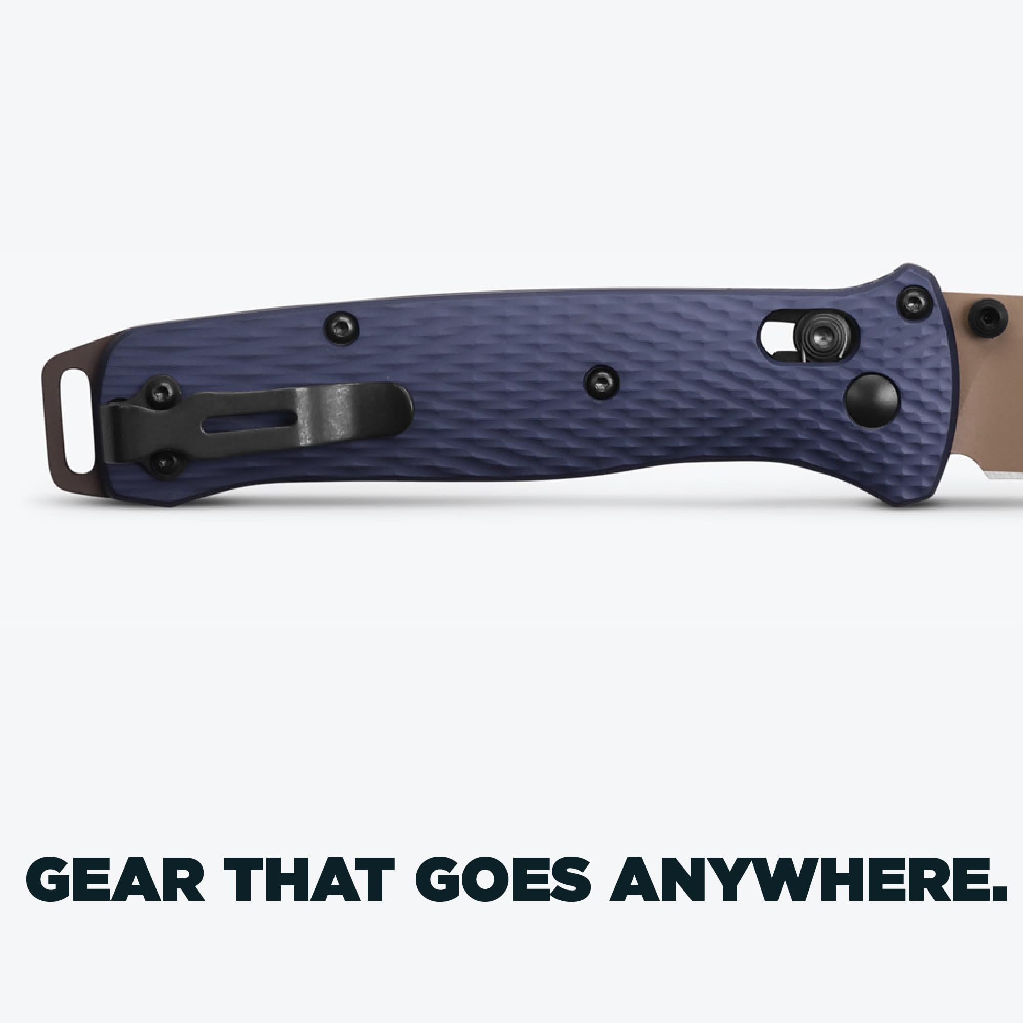 Benchmade - Bailout Tactical EDC Knife, Plain Edge, Tanto Blade with Crater Blue Aluminum Handle (537FE-02) - Image 6