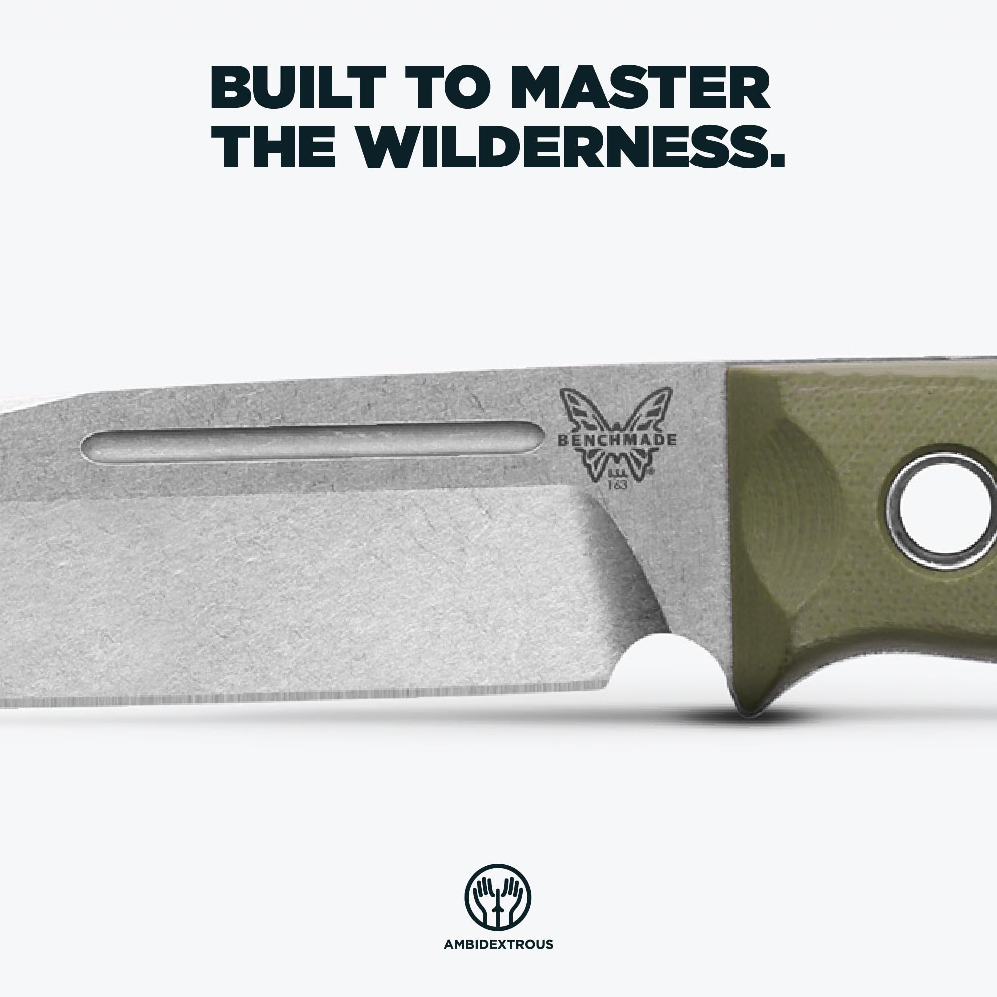 Benchmade - Bushcrafter Outdoor Survival Knife, Heavy-Duty Performance with OD Green G10 Handle (163-1) - Image 3
