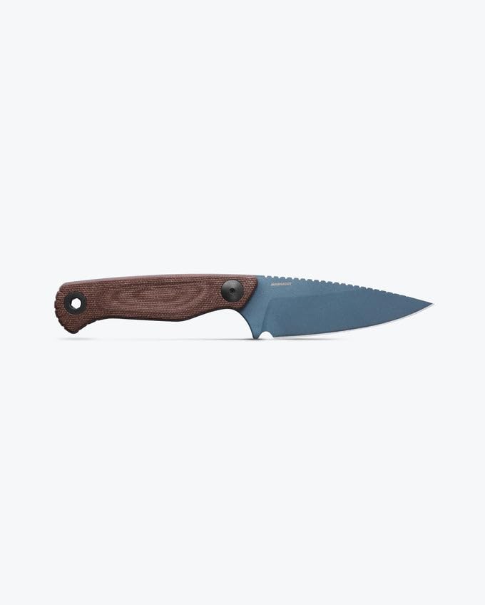 Benchmade - Dacian Fixed Blade Knife with Brown Canvas Micarta Handle and Blue Titanium Cerakote Finish (203BT-03) - Image 3