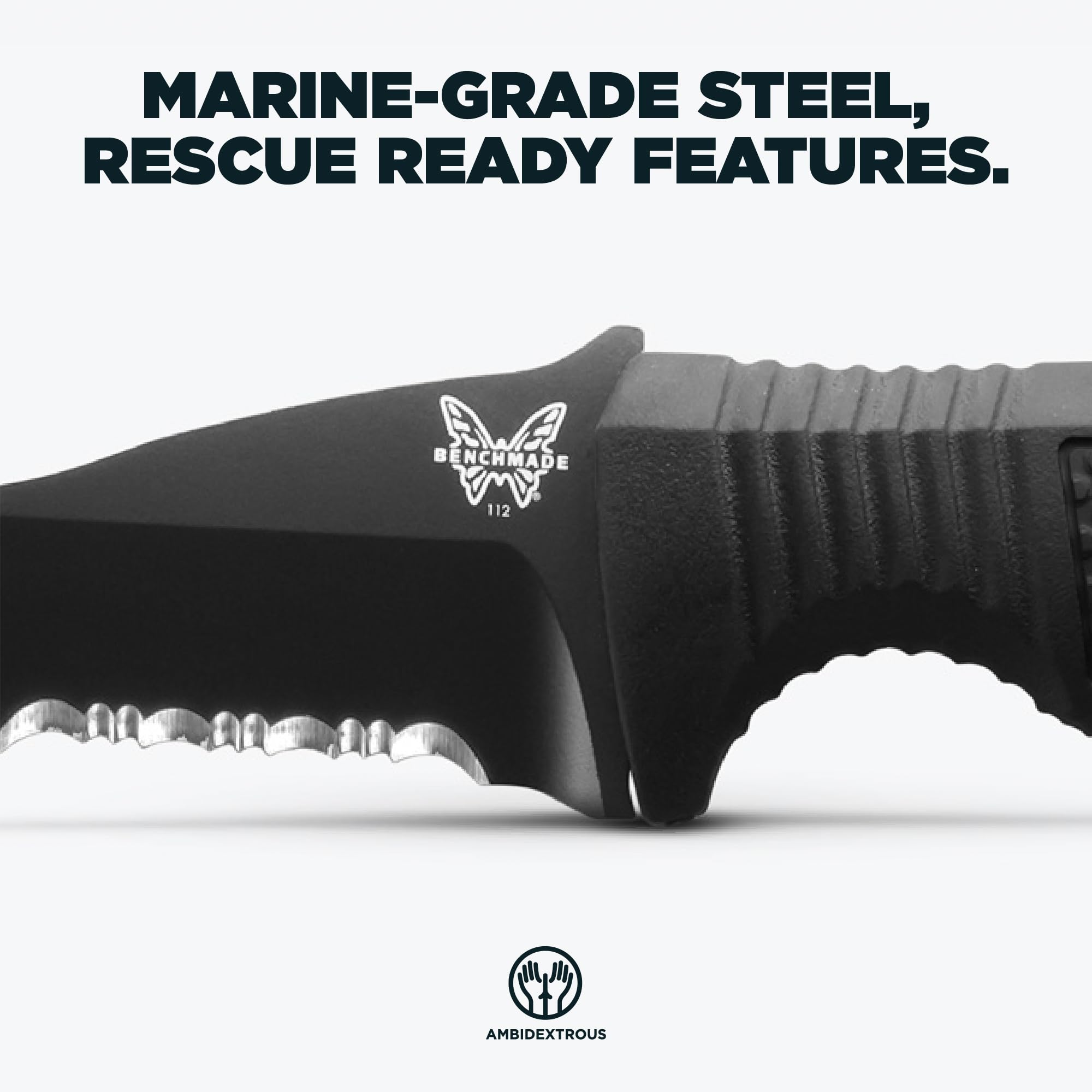 Benchmade - H20 Dive Tactical Knife with Black Santoprene Handle (112SBK-BLK H20) - Image 3