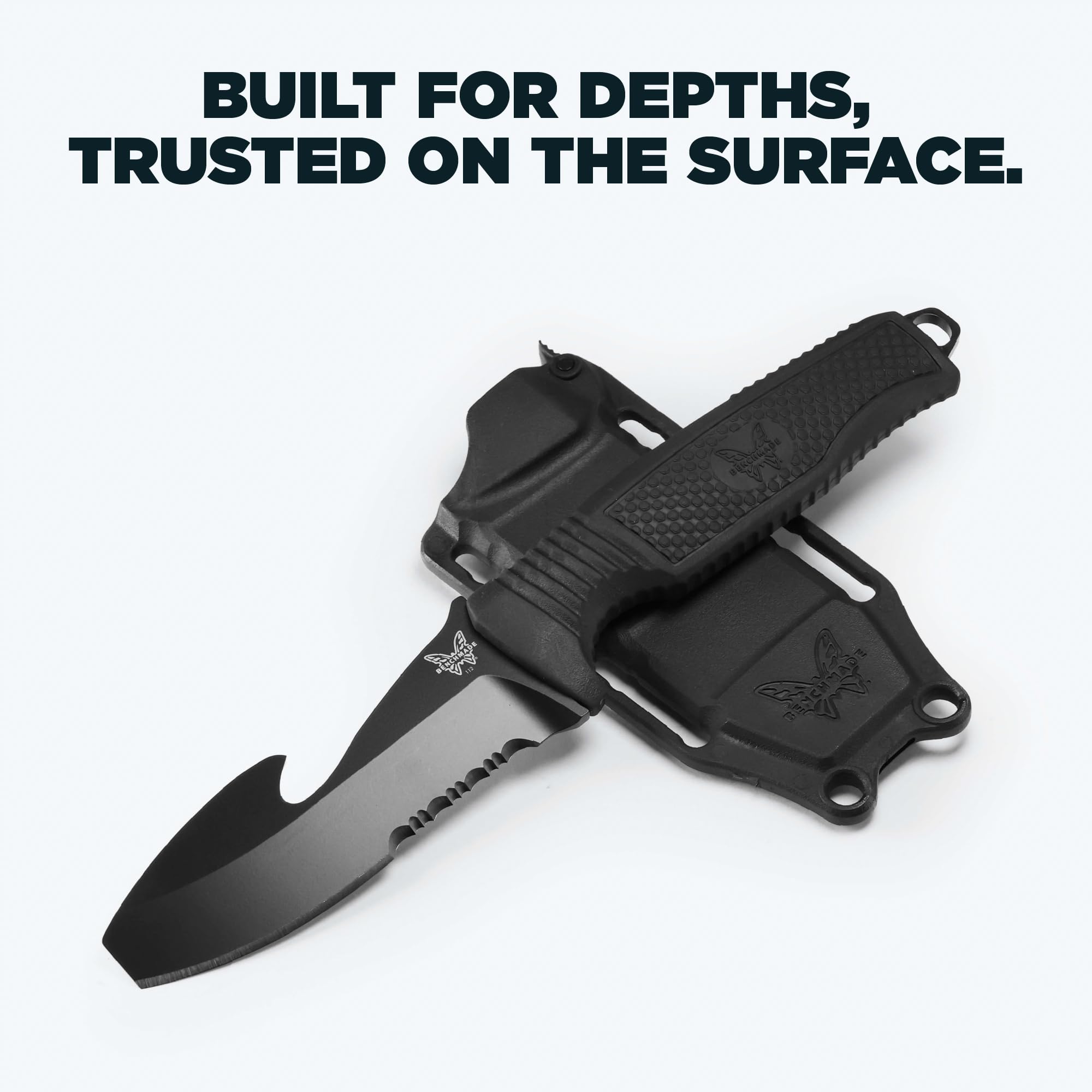 Benchmade - H20 Dive Tactical Knife with Black Santoprene Handle (112SBK-BLK H20) - Image 6