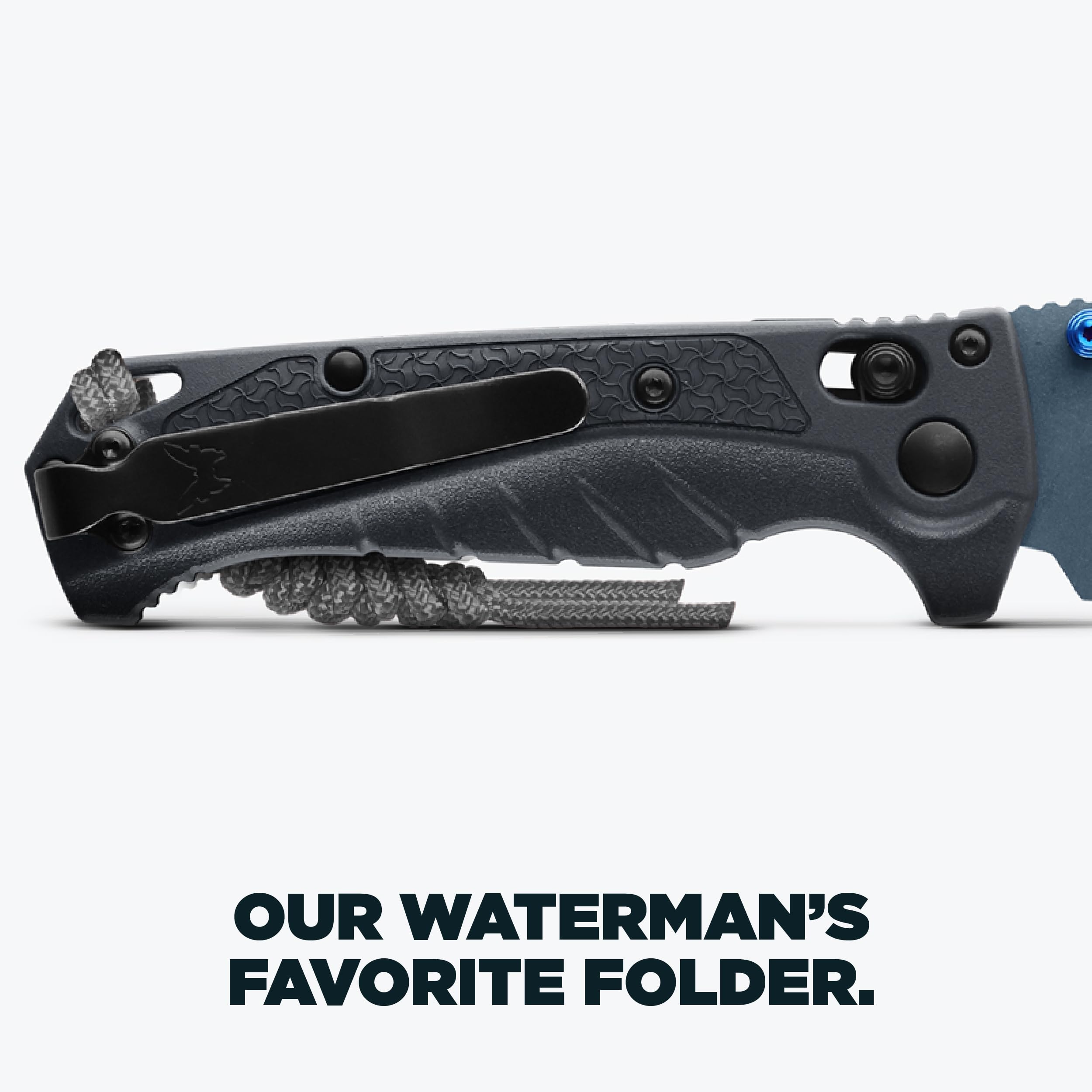 Benchmade - Mini Adira Outdoor, Water, Fishing Knife, Drop-Point Serrated Blade with Tempest Gray Grivory Handle (18065SBT-01) - Image 4