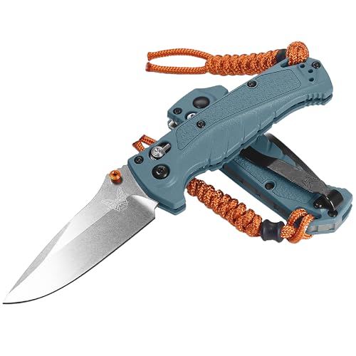 Benchmade - Mini Adira Outdoor, Water, Fishing Knife, Plain Edge Drop-Point Blade with Depth Blue Grivory Handle (18065) - Image 4