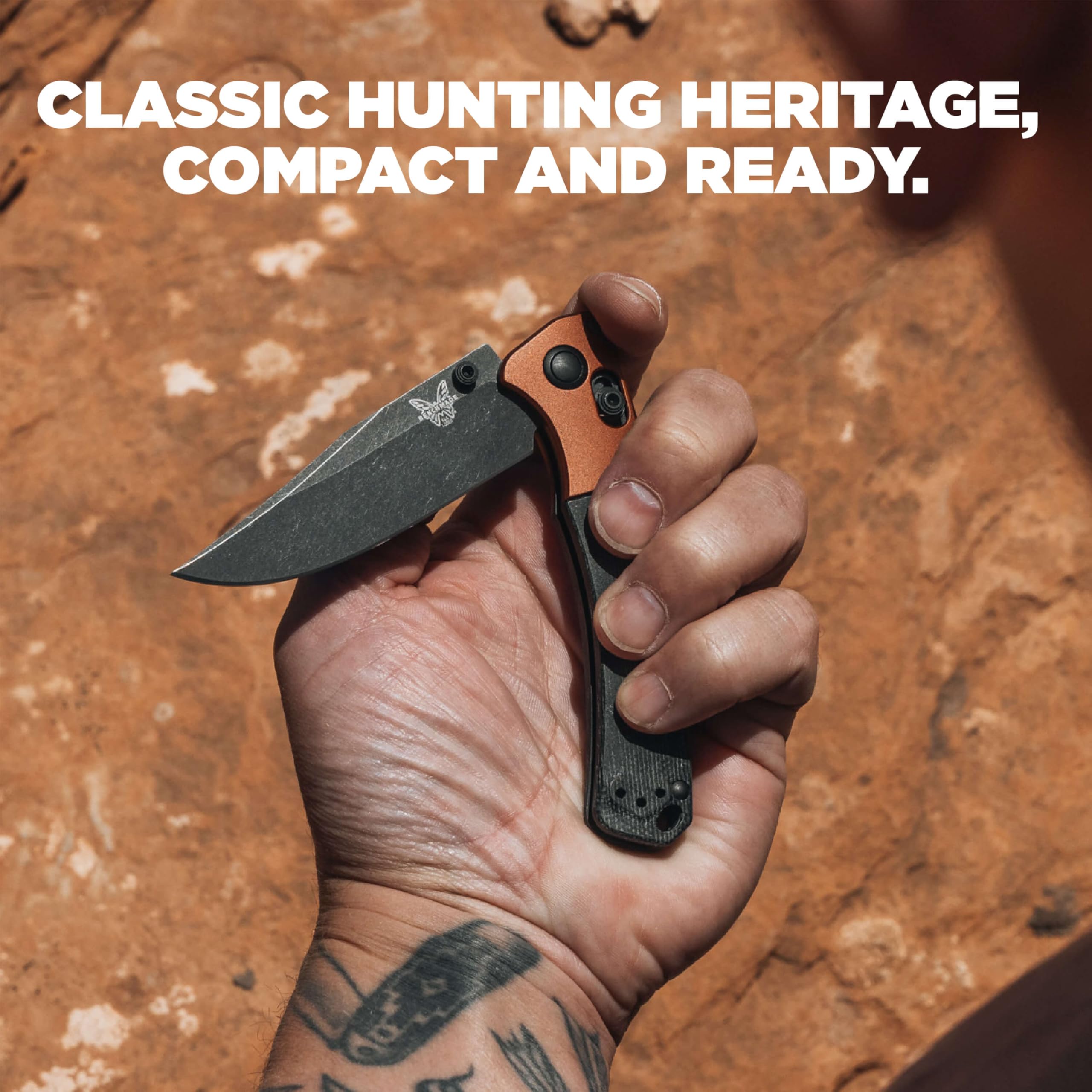 Benchmade - Mini Crooked River 15085 EDC Knife with Burnt Copper and Black Micarta Handle (15085BK-04) - Image 6