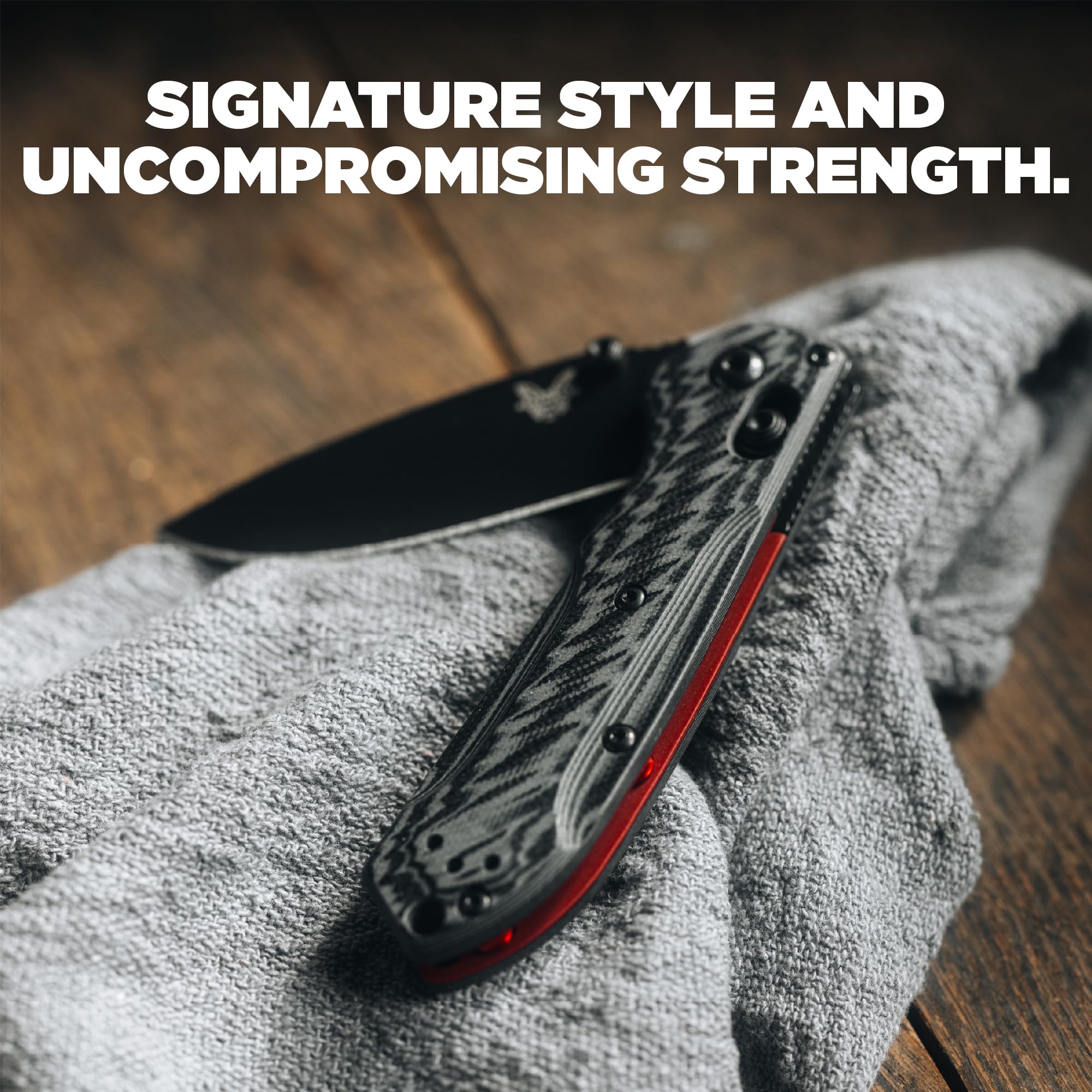 Benchmade - Mini Freek Outdoor EDC Knife, Drop-Point Blade with Gray/Black G10 Handle (565BK-2) - Image 6