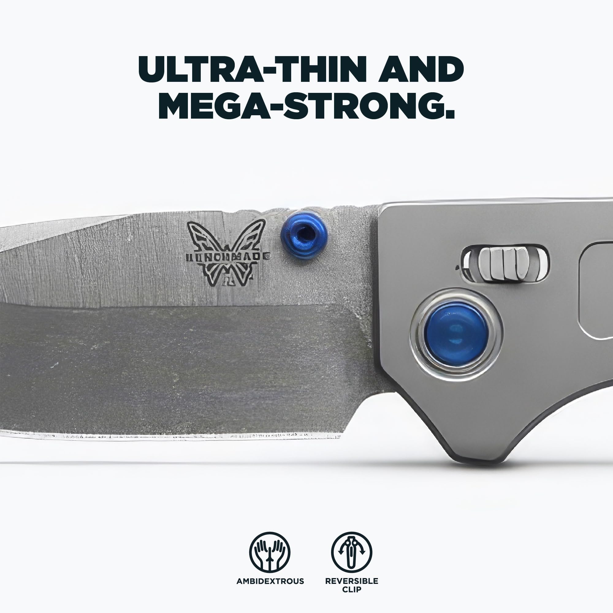 Benchmade - Mini Narrows Folding Knife with Gray Titanium Handle (743) - Image 3