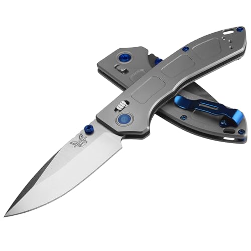 Benchmade - Mini Narrows Folding Knife with Gray Titanium Handle (743) - Image 4
