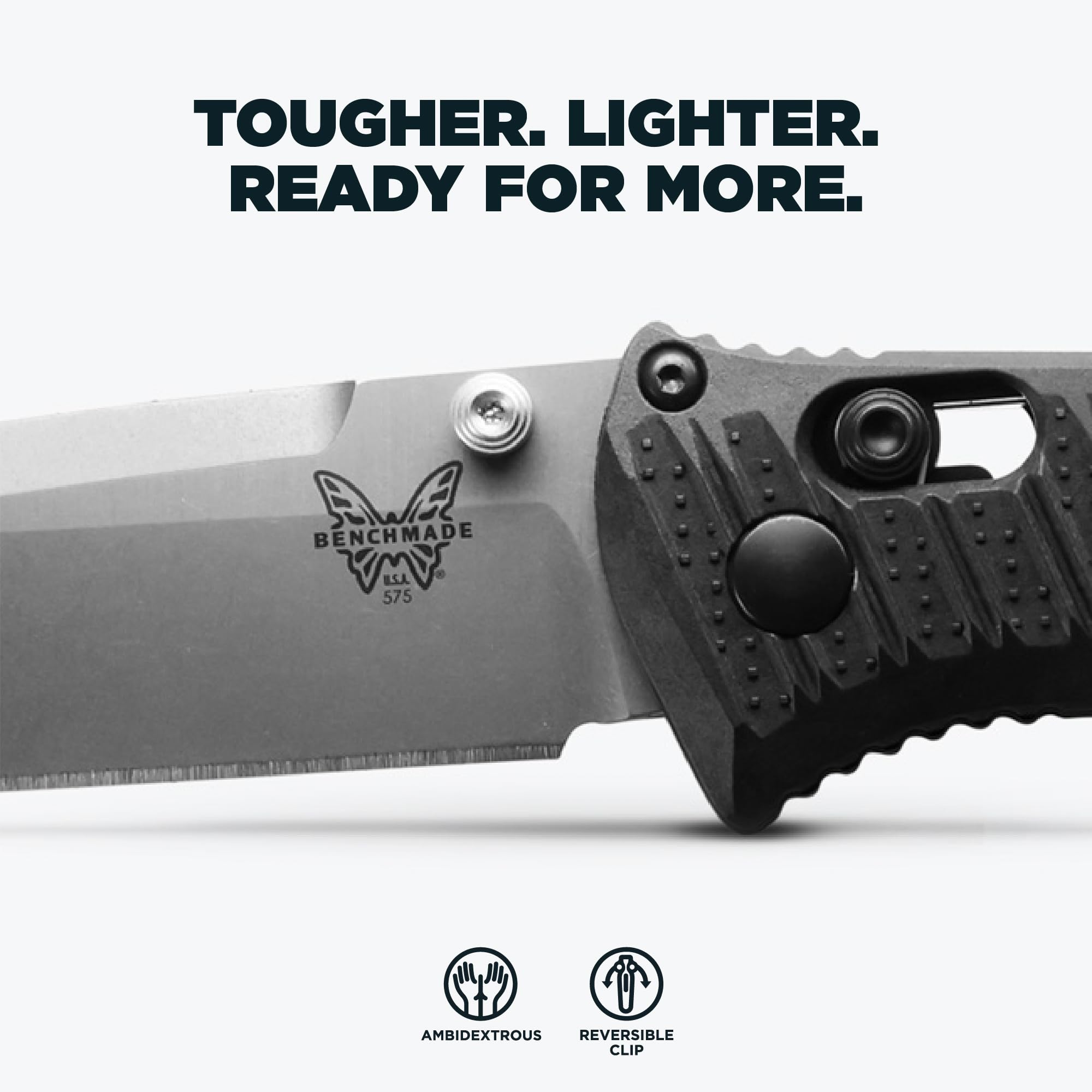 Benchmade - Mini Presidio II Tactical, Every Day Knife, Drop-Point Blade with Black CF Elite Handle (575-1) - Image 3