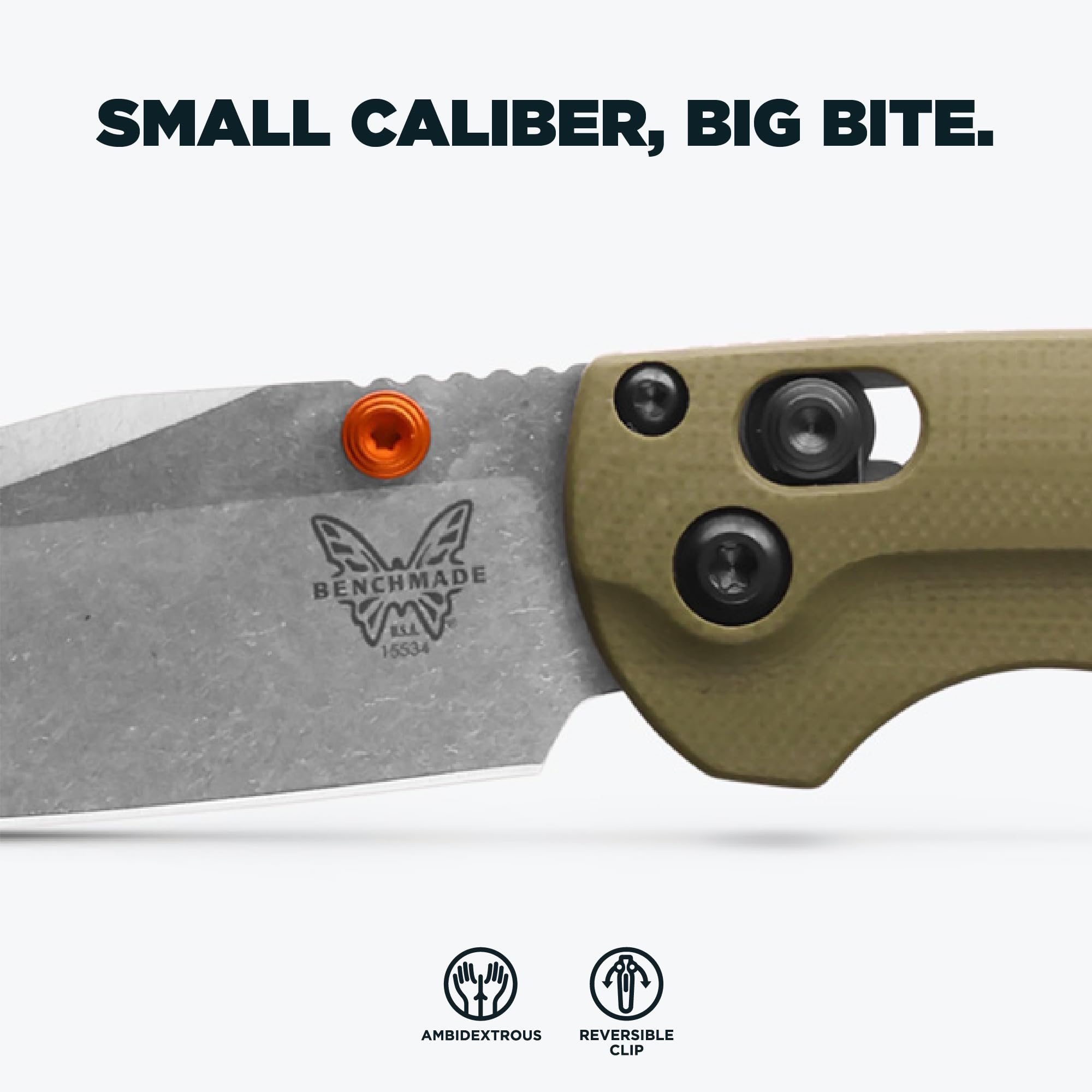 Benchmade - Mini Taggedout Folding Hunting Knife with OD Green G10 Handle (15534) - Image 3