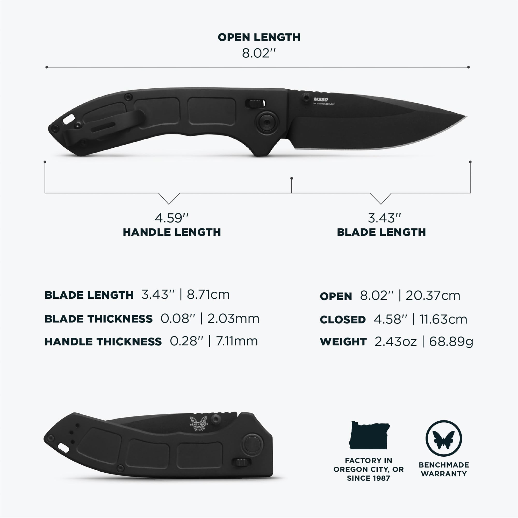 Benchmade - Narrows 748 EDC Knife with Black DLC Titanium Handle (748BK-01) - Image 6