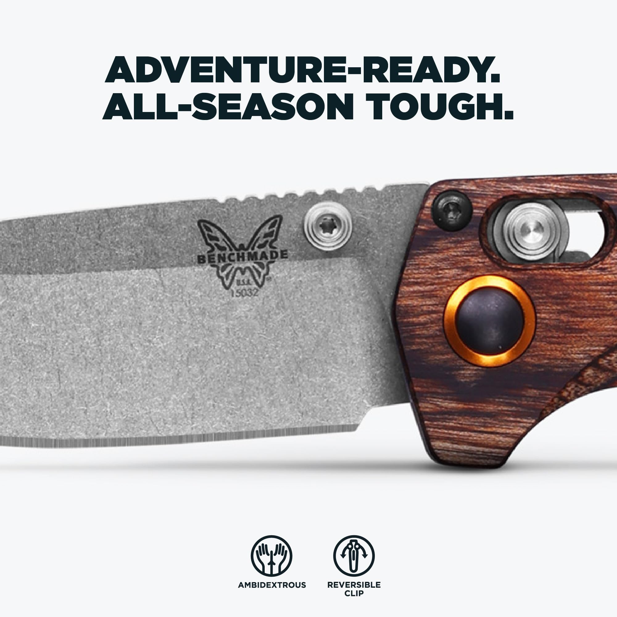 Benchmade - North Fork Hunting Knife with Stablized Wood Handle (15032) - Image 3