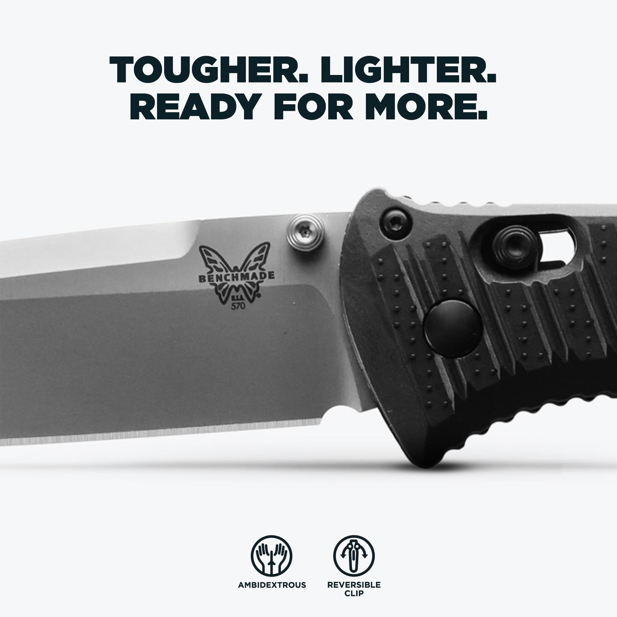 Benchmade - Presidio II Tactical, Every Day Knife, Drop-Point Blade with Graphite Black CF Elite Handle (570-1) - Image 3