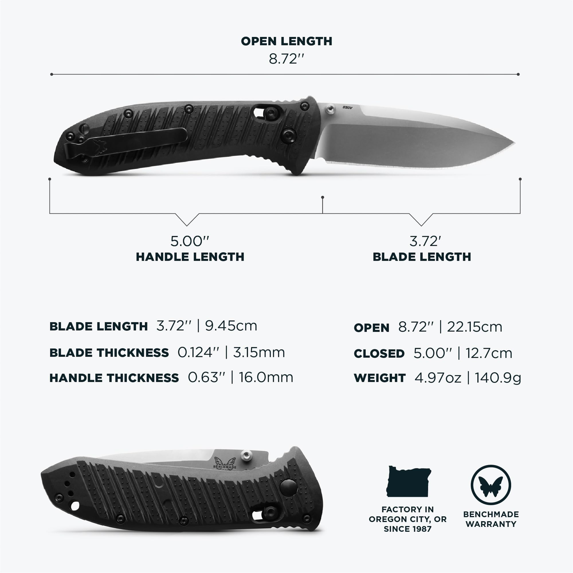 Benchmade - Presidio II Tactical, Every Day Knife, Drop-Point Blade with Graphite Black CF Elite Handle (570-1) - Image 5
