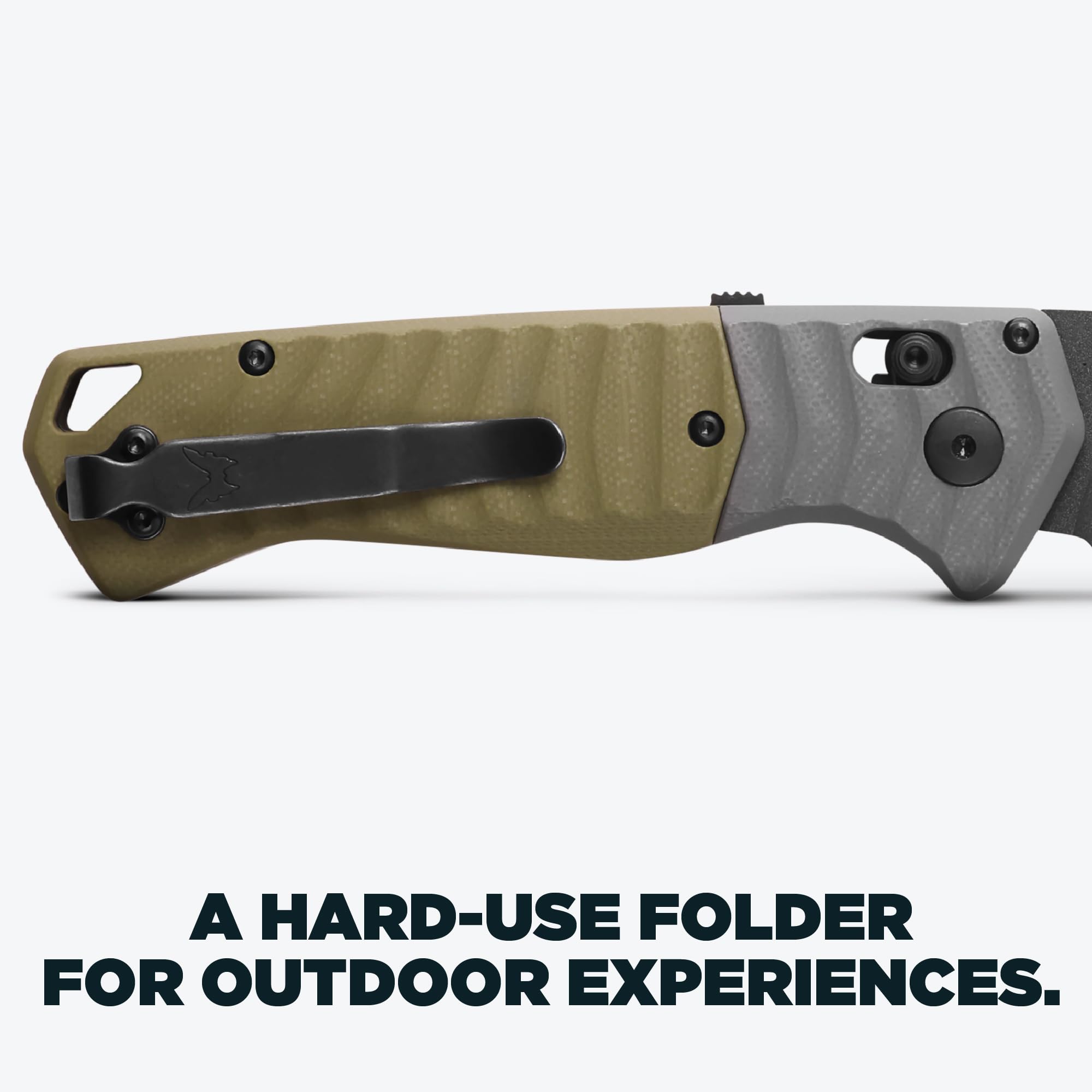 Benchmade - PSK Folding Knife with Gray & OD Green G10 Handle (593BK) - Image 4