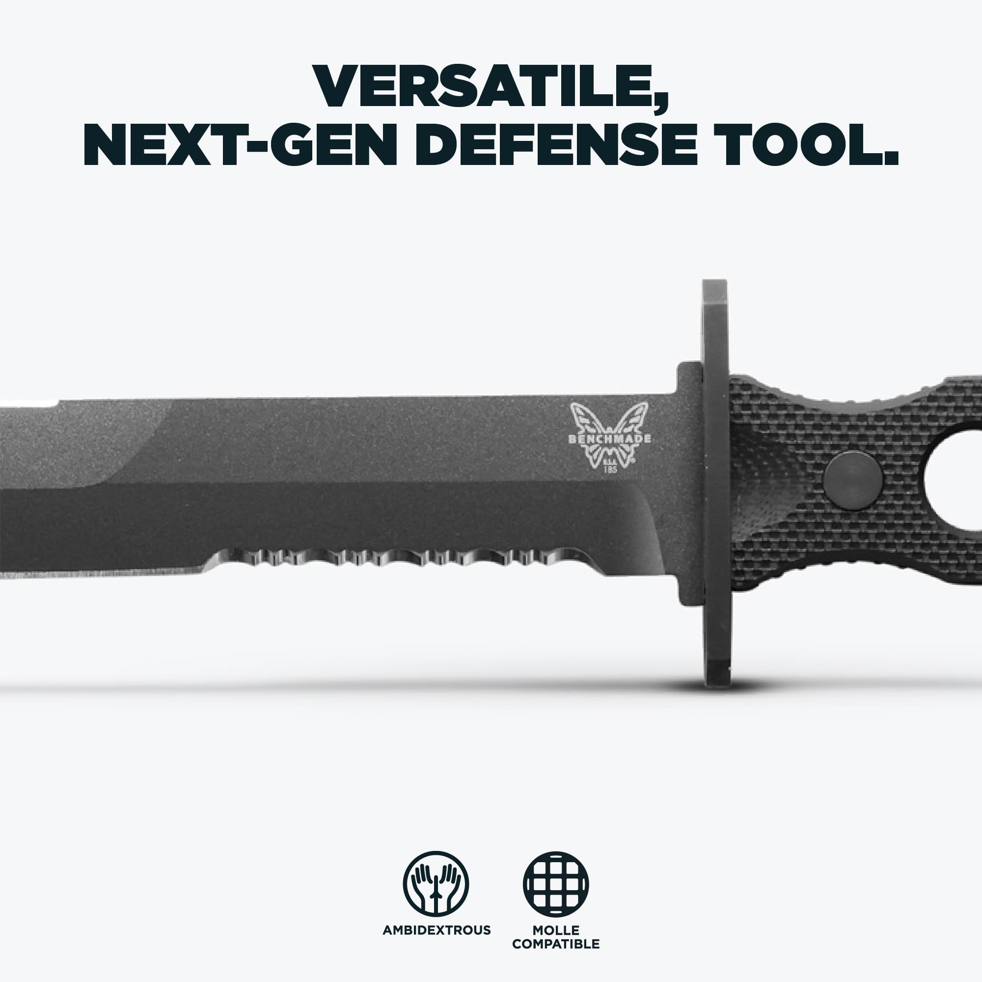 Benchmade - SOCP 185 Tactical Knife with Black G10 Handle (185SBK) - Image 3