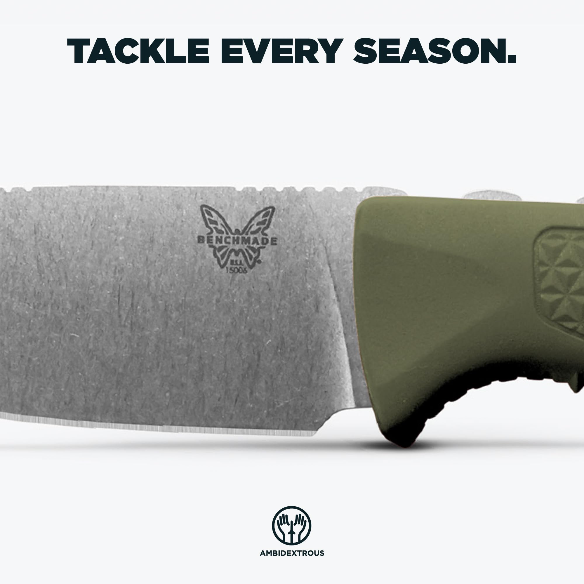 Benchmade - Steep Country Knife with Dark Olive Santoprene Handles and a Drop-Point Blade (15006-01) - Image 3