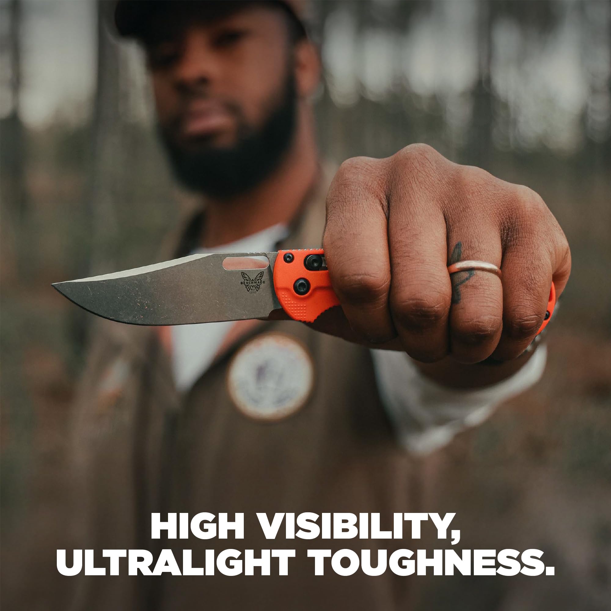 Benchmade - Taggedout Knife, Slim, Ultralight Folding Hunting Knife, Plain Edge, Clip-Point Blade, From Food Prep to Field (15535) - Image 6