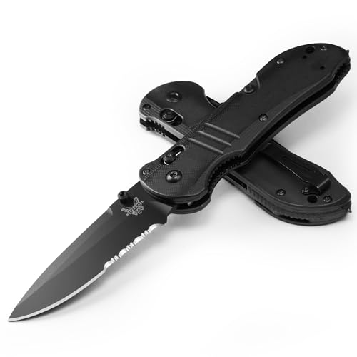 Benchmade - Triage 917 Serrated Tactical Knife, Drop-Point Blade, Glass Breaker and Rescue Hook with Black G10 Handle (917SBK) - Image 4