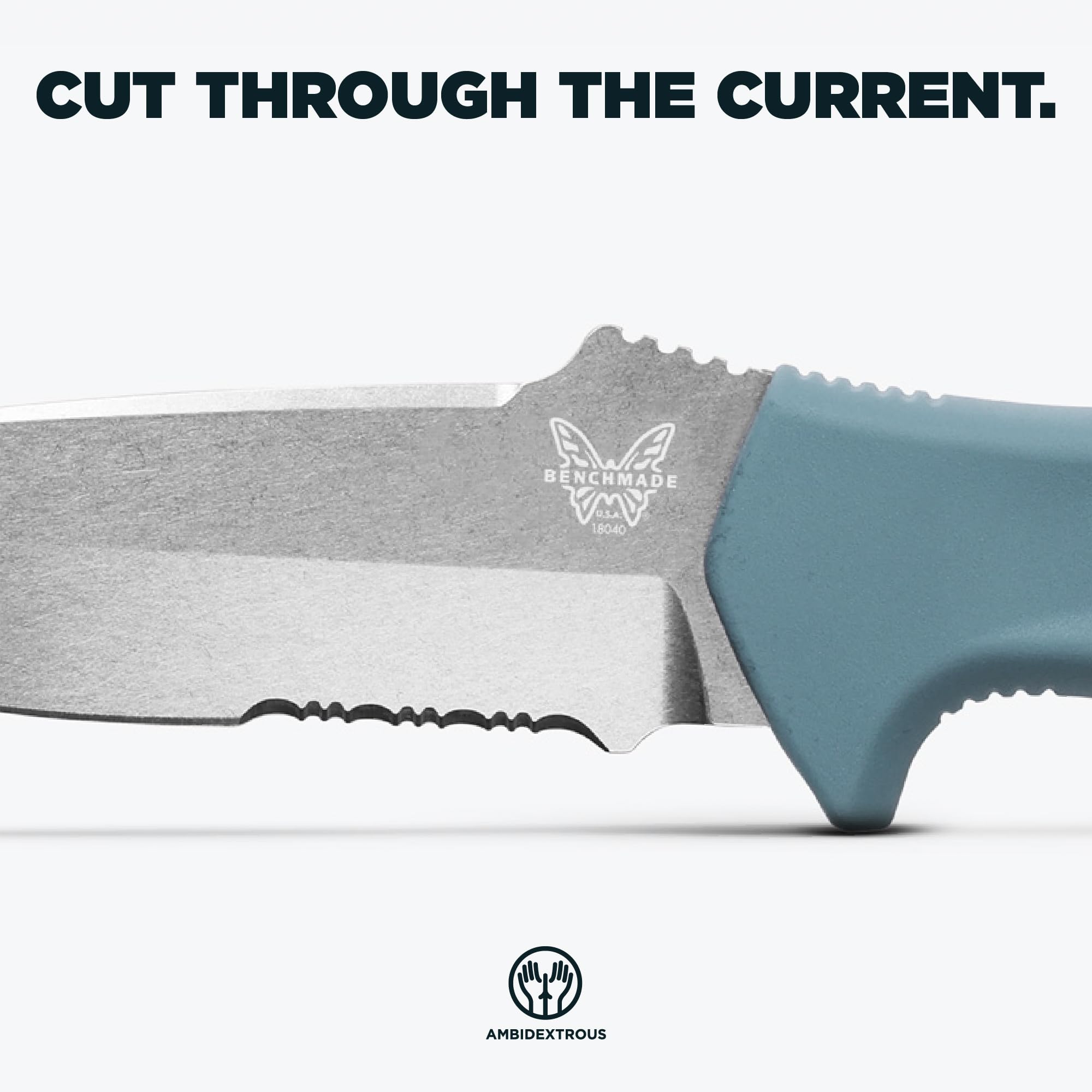 Benchmade - Undercurrent 18040S Outdoor Knife with Depth Blue Santoprene Handle (18040S) - Image 3