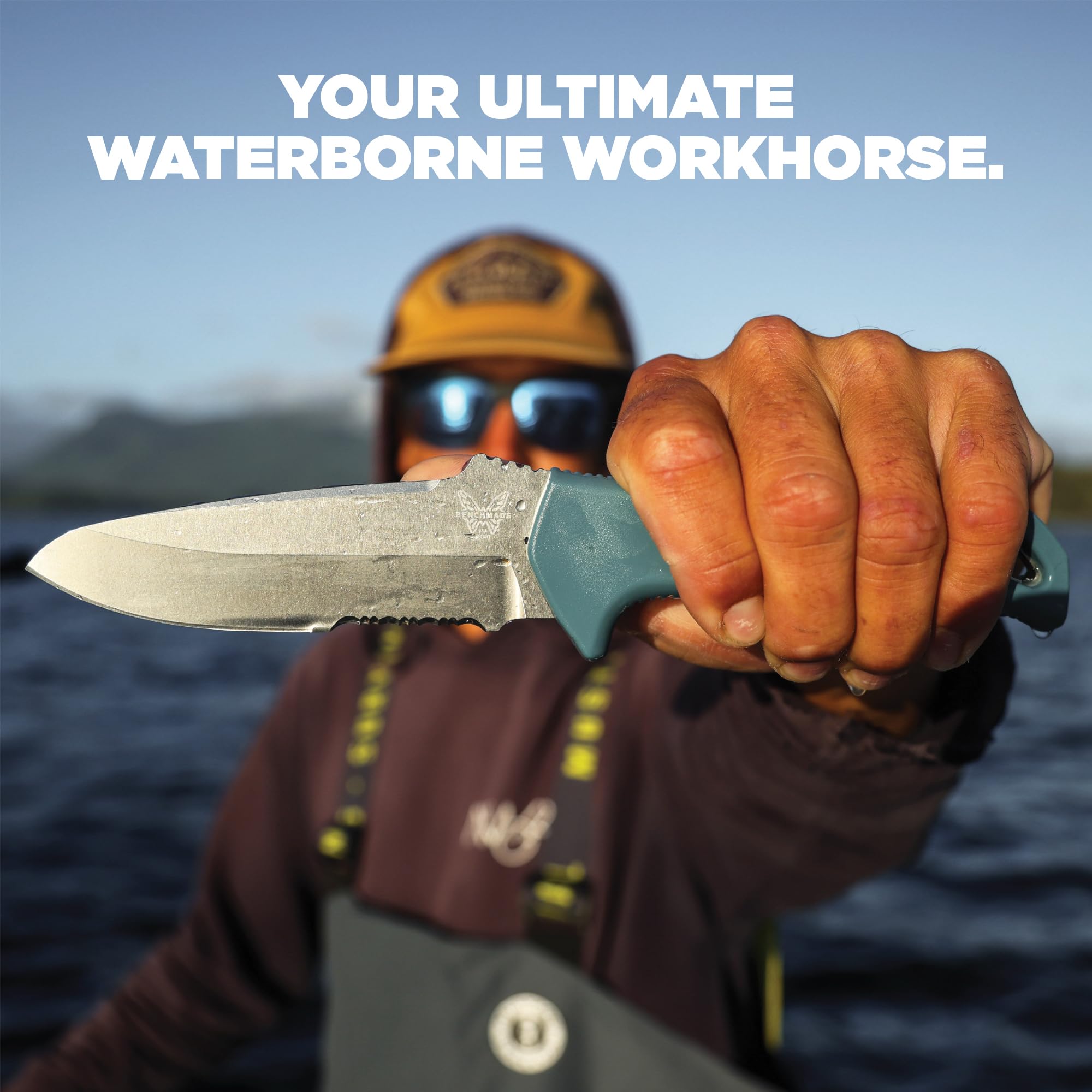 Benchmade - Undercurrent 18040S Outdoor Knife with Depth Blue Santoprene Handle (18040S) - Image 6